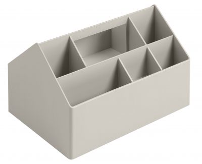 Beige Muuto Sketch Toolbox Organisationsbox mit sechs Fächern zur Aufbewahrung von Büromaterial.